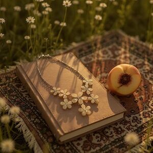 🌼 Daisy bib necklace,silver tone chain,pale yellow faceted stones w/rhinestones